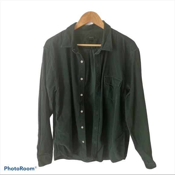 J. Crew Other - J.Crew 21 Wale Corduroy Green Button Down Shirt